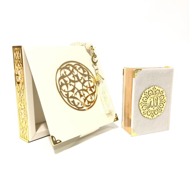 Mirac  Cardboard Luxury box with Koran and tesbih White