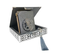 Karton Luxe box  met Koran en tesbih Donker Grijs - Zilver