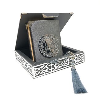 Mirac Cardboard Luxury box with Koran and tesbih Dark Gray - Silver