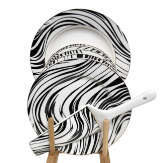 Arow Zebra design pastry set 8-piece black and white