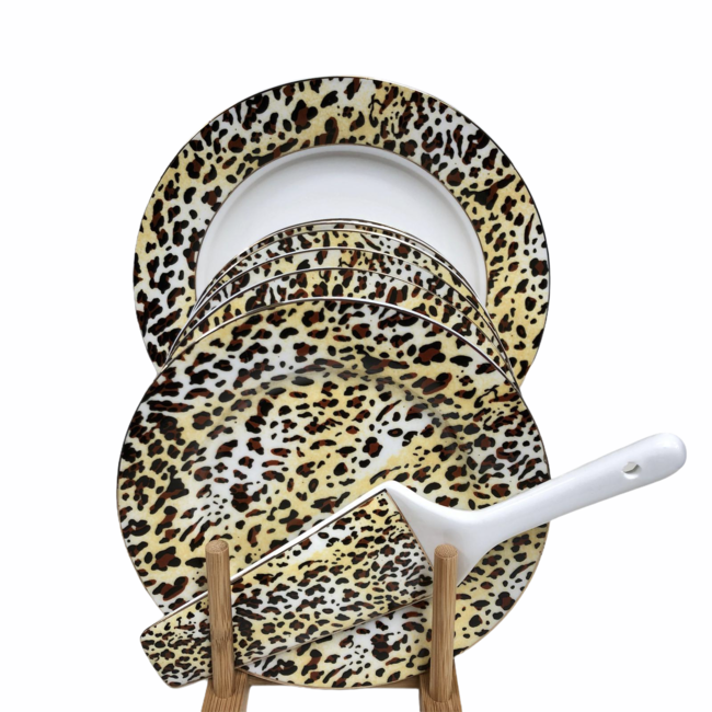 Mirac Leopard gebak set 8-delige