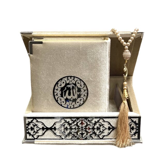 Mirac Luxury box with plex, Koran and tesbih medium taupe