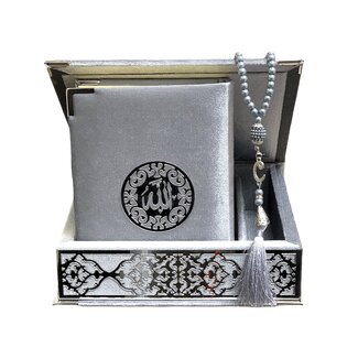 Mirac Luxury box with plex, Koran and tesbih medium grey