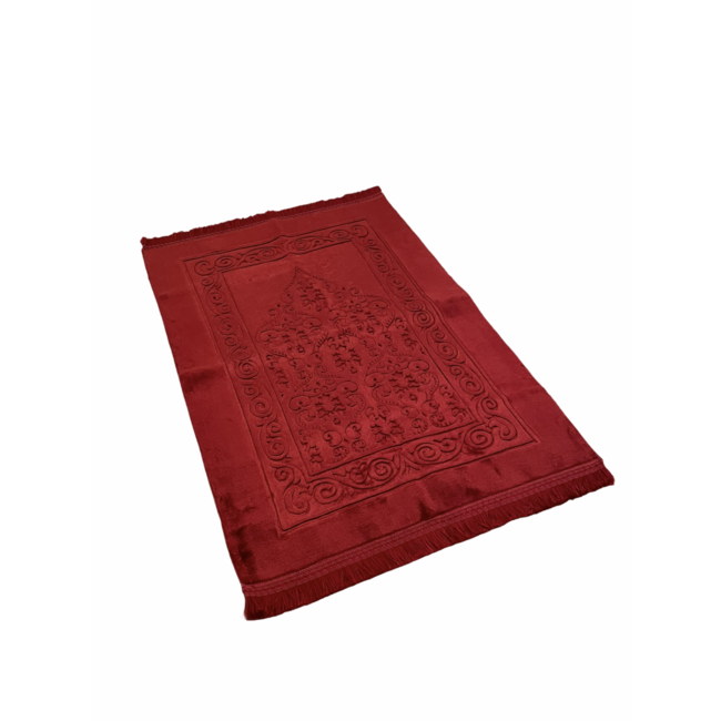 Mirac Gift set Red with Pelus Prayer Rug, Crystal tasbih and Velvet Koran