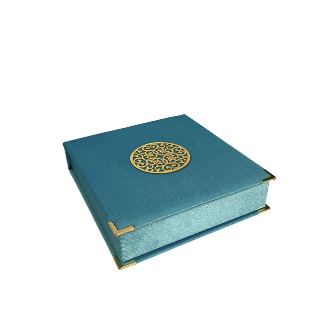 Mirac Luxe box met Koran en tasbih Licht Blauw
