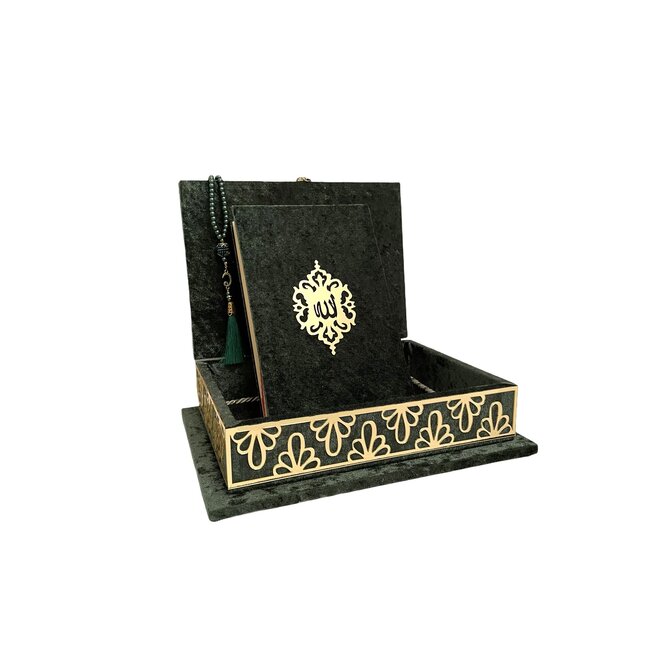 Mirac Koran met luxe box Plex Groen - Goud