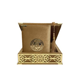 Mirac Luxe box  met plex, Koran en tasbih middel Goud