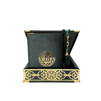 Mirac Luxe box  met plex, Koran en tasbih middel Groen