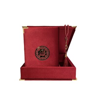 Mirac Luxe box met Koran en tasbih Rood