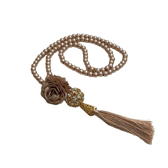 Mirac Pearl tasbih taupe