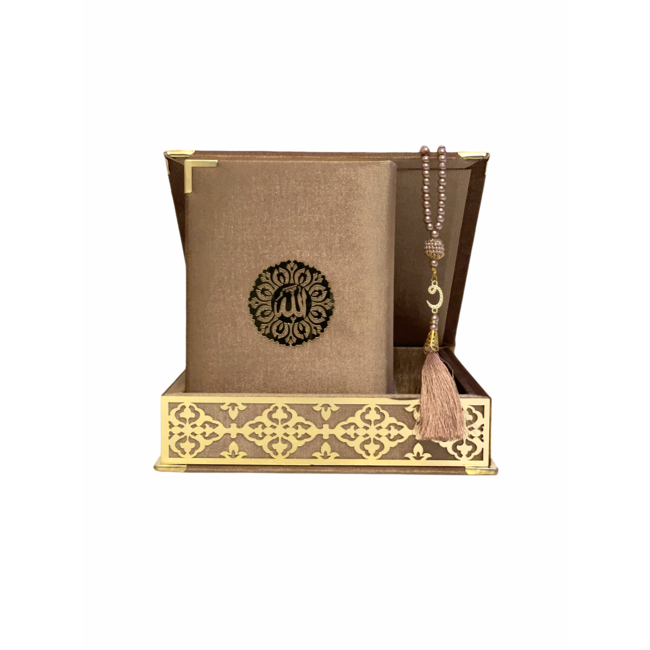 Mirac Luxury box plex with Koran and tasbih taupe