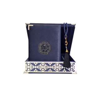 Mirac Luxe box plex met Koran en tasbih blauw