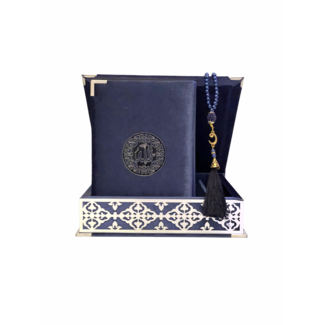 Mirac Luxury box plex with Koran and tasbih blue