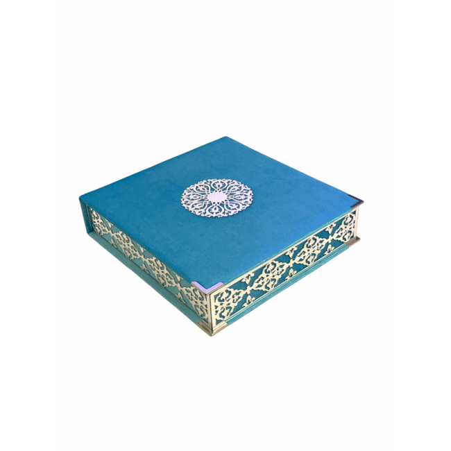 Mirac Luxury box plex with Koran and tasbih light blue