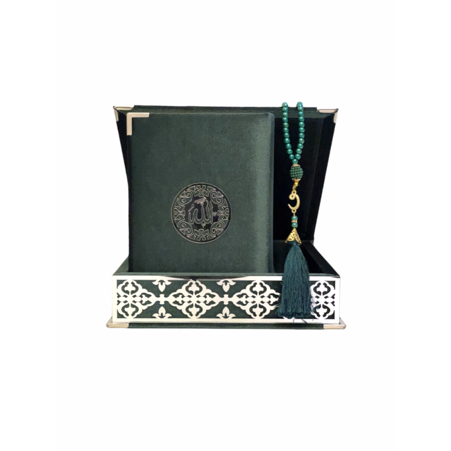 Mirac Luxe box plex met Koran en tasbih groen