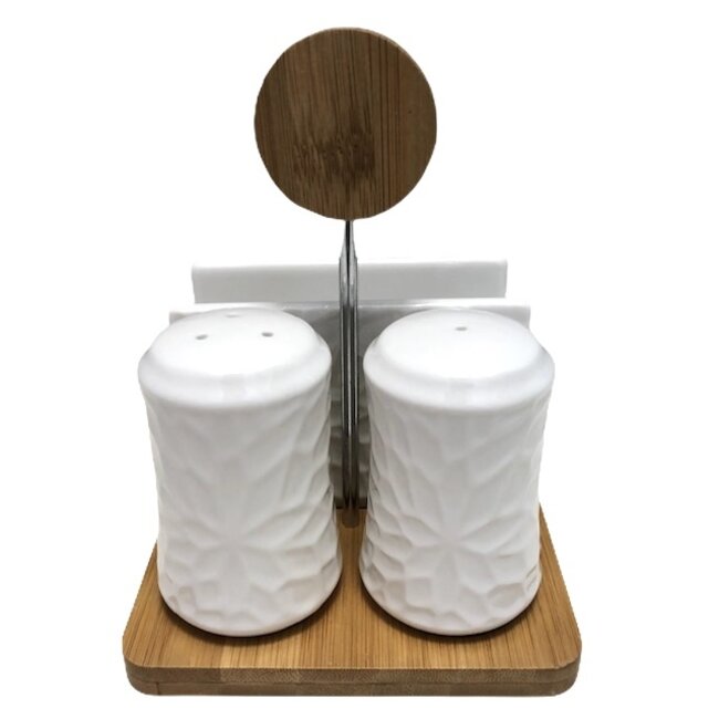 Mirac PORCELAIN BAMBOO 3 PIECE SALT SET