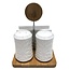 Mirac PORCELAIN BAMBOO 3 PIECE SALT SET