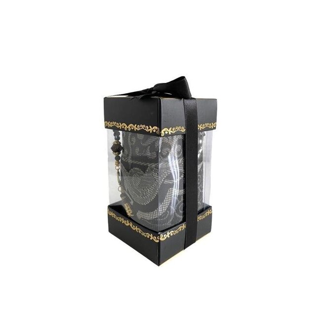 Mirac Gift set Black with prayer rug and Pearl Tasbih