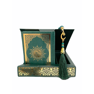 Mirac Karton Luxe box met Koran en tesbih Groen