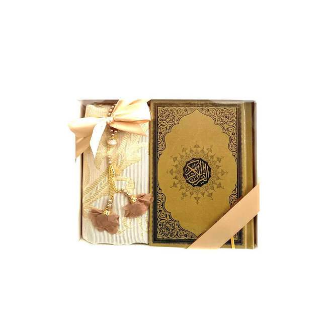 Mirac Geschenkset Azra met Koran, Gebedskleed en Tasbih Goud