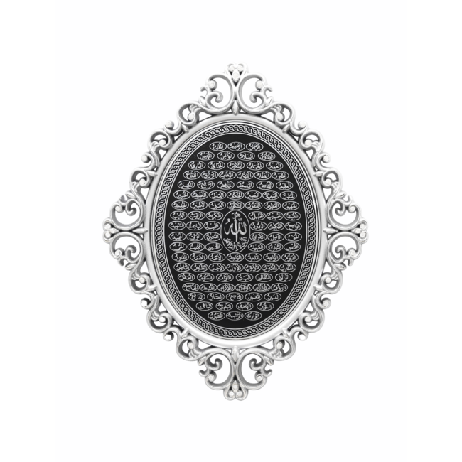 Mirac Islamic frame Oval Esma ul Husna black/silver