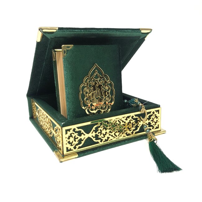 Mirac Luxe box  met plex, Koran en tasbih Klein Groen