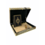 Mirac Limited edition Quran box with a Dutch translated Quran, prayer rug, esans and a tasbih black / gold