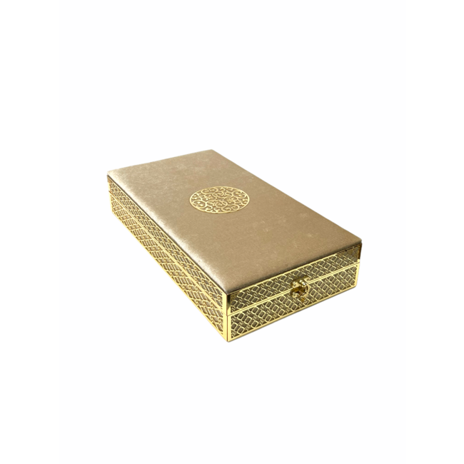 Mirac Luxe Koran box met een Koran, gebedskleed, esans en een tasbih taupe