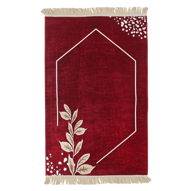 Mirac Prayer rug Chenille with motif Red