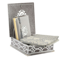 Luxury box with plex, Koran, Prayer Rug and Tasbih Silver