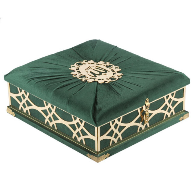 Mirac Luxe box  met plex, Koran, Gebedskleed en Tasbih Groen