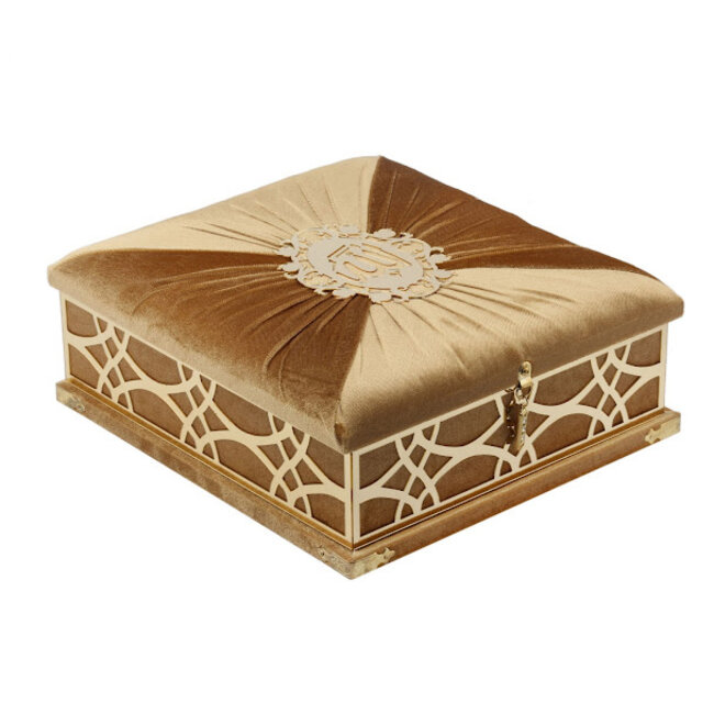 Mirac Luxe box  met plex, Koran, Gebedskleed en Tasbih Goud