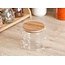 Mirac Glass stock pans with a bamboo lid