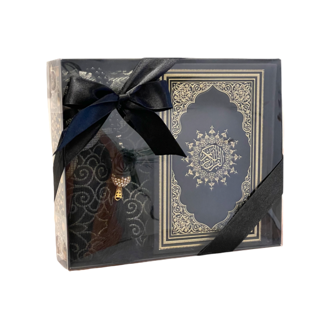 Mirac Gift set Mirac with Koran, prayer rug and tasbih black