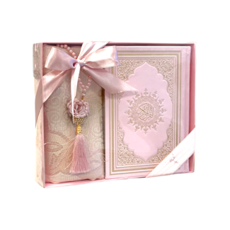 Mirac Gift set Mirac with Koran, prayer rug and tasbih pink