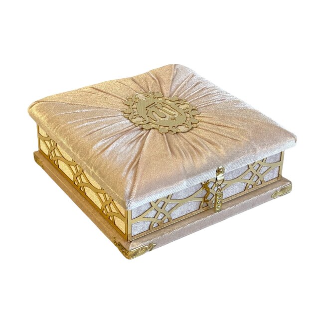 Mirac Koran box plex met een Koran en een tasbih Roze