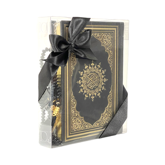 Mirac Gift set Quran with a pearl Tasbih Black