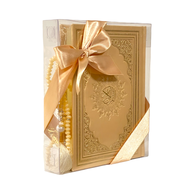 Mirac  Gift set Quran with a pearl Tasbih Gold