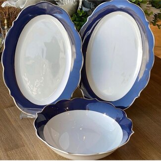 Arow Serving bowl 3 parts blue