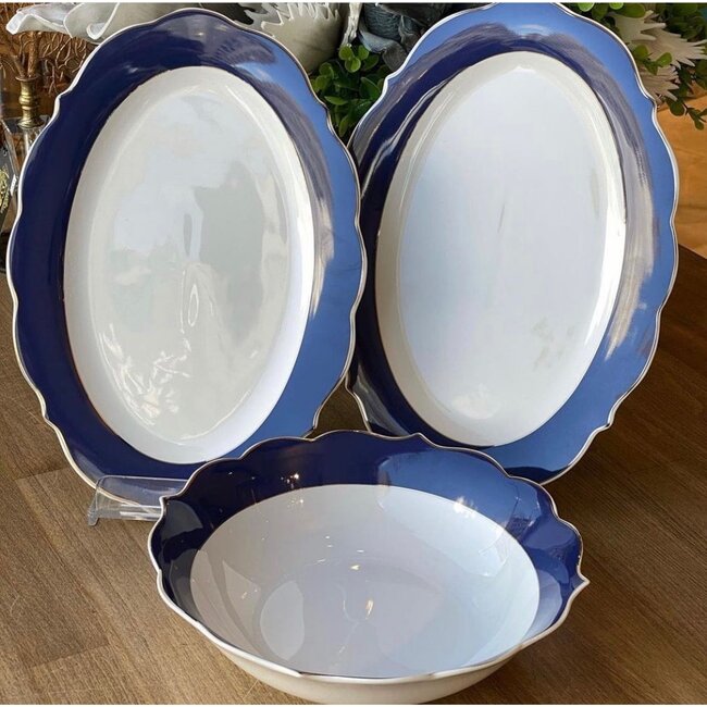 Mirac Serving bowl 3 parts blue