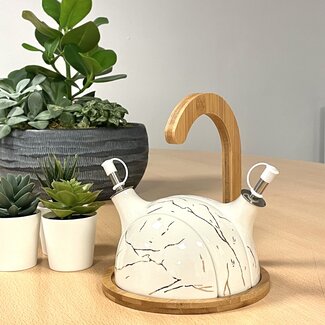 Bavary  Porselein menage set wit / goud marmer design