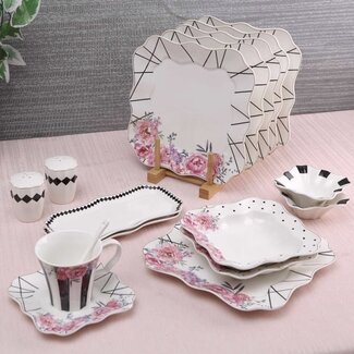 Mirac Lotus breakfast set 6 persons, 32 pieces