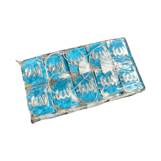 Mirac Set of 10 mini Koran car pendants turquoise