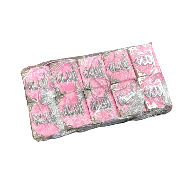 Mirac Set of 10 mini Koran car pendants pink