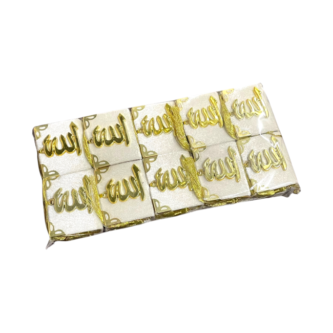 Mirac Set van 10 mini Koran autohangers (gebroken) wit