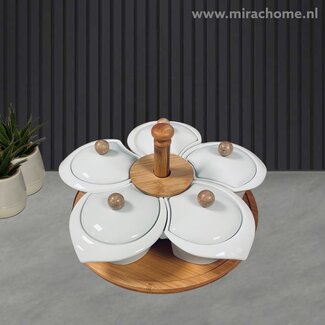 Mirac Mirac 6-piece rotatable tapas dish with lid