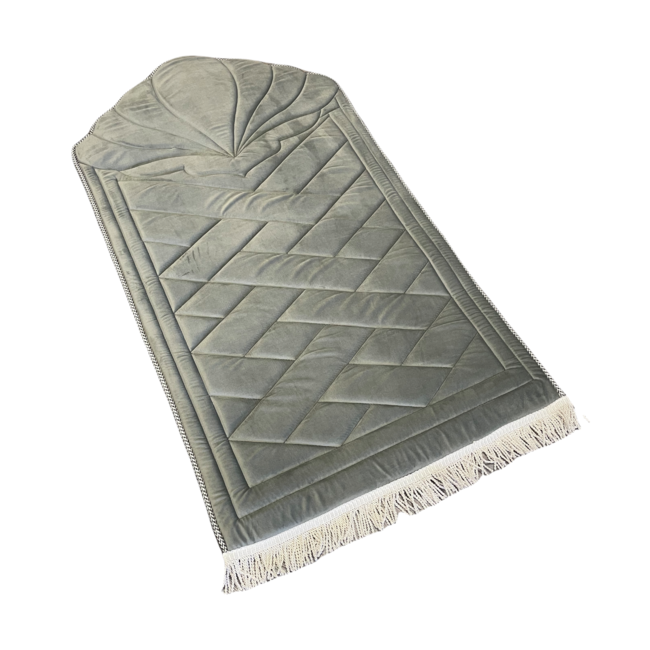 Mirac Luxury prayer rug with lining grey