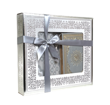 Gift set Mirac with a leather Koran, prayer rug and tasbih gray