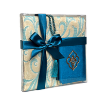 Gift set Tafta turquoise with a prayer rug, tasbih and a Mushaf/Dua book
