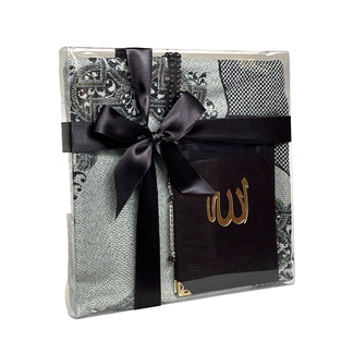 Mirac Gift set emirgan eko black with a prayer rug, tasbih and a Mushaf/Dua book